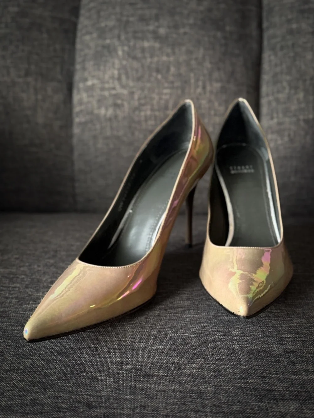 Stuart Weitzman |Flirt Cement Patent | size 12 | 105mm / 4.25 heel - Picture 1 of 9